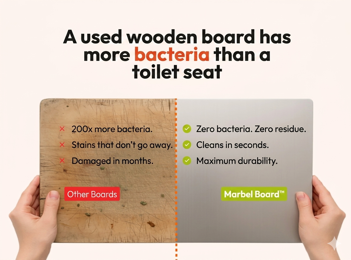 Marbel Board ®  304 Stainless Steel Cutting Board +Free Picker