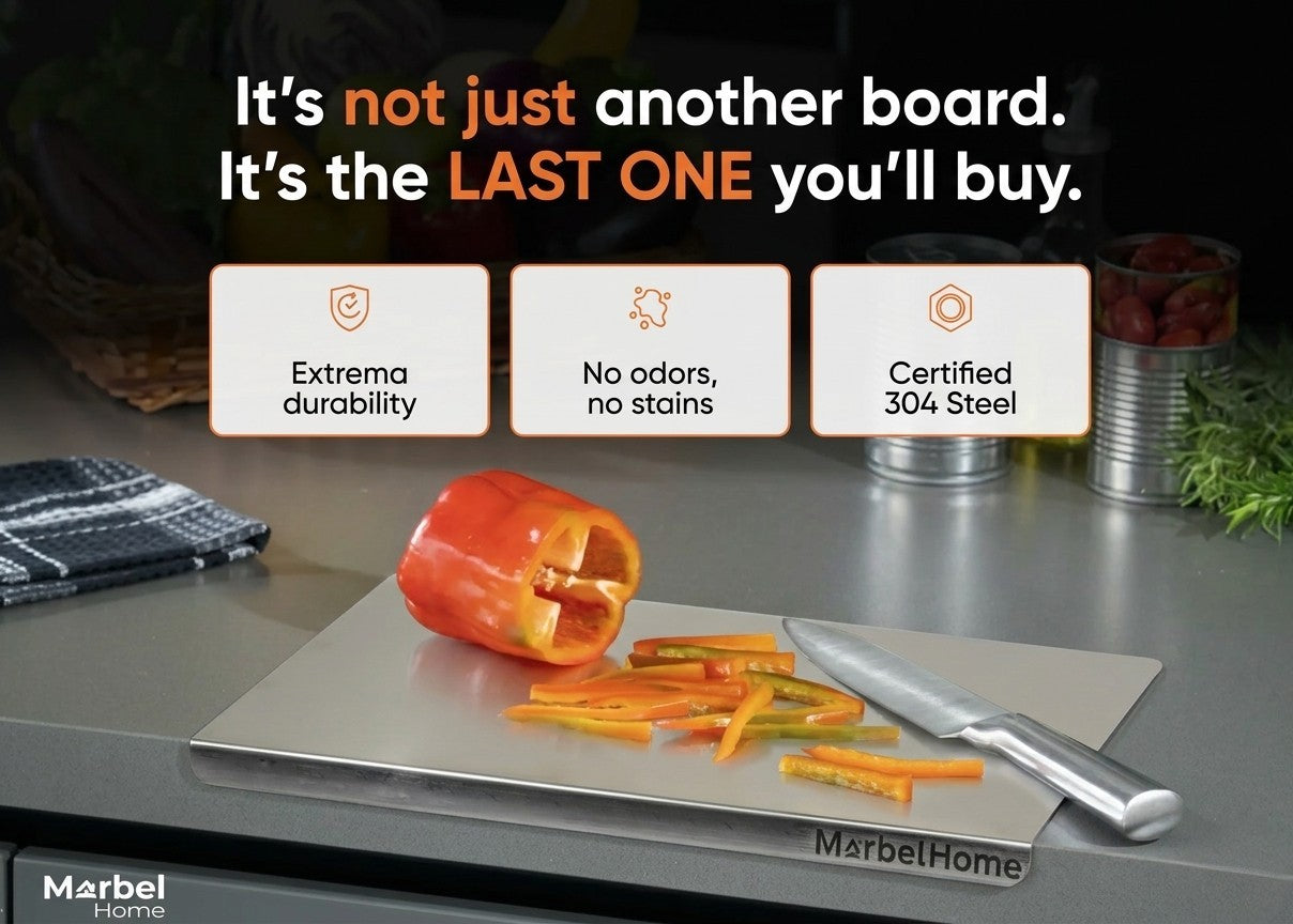 Marbel Board ®  304 Stainless Steel Cutting Board +Free Picker