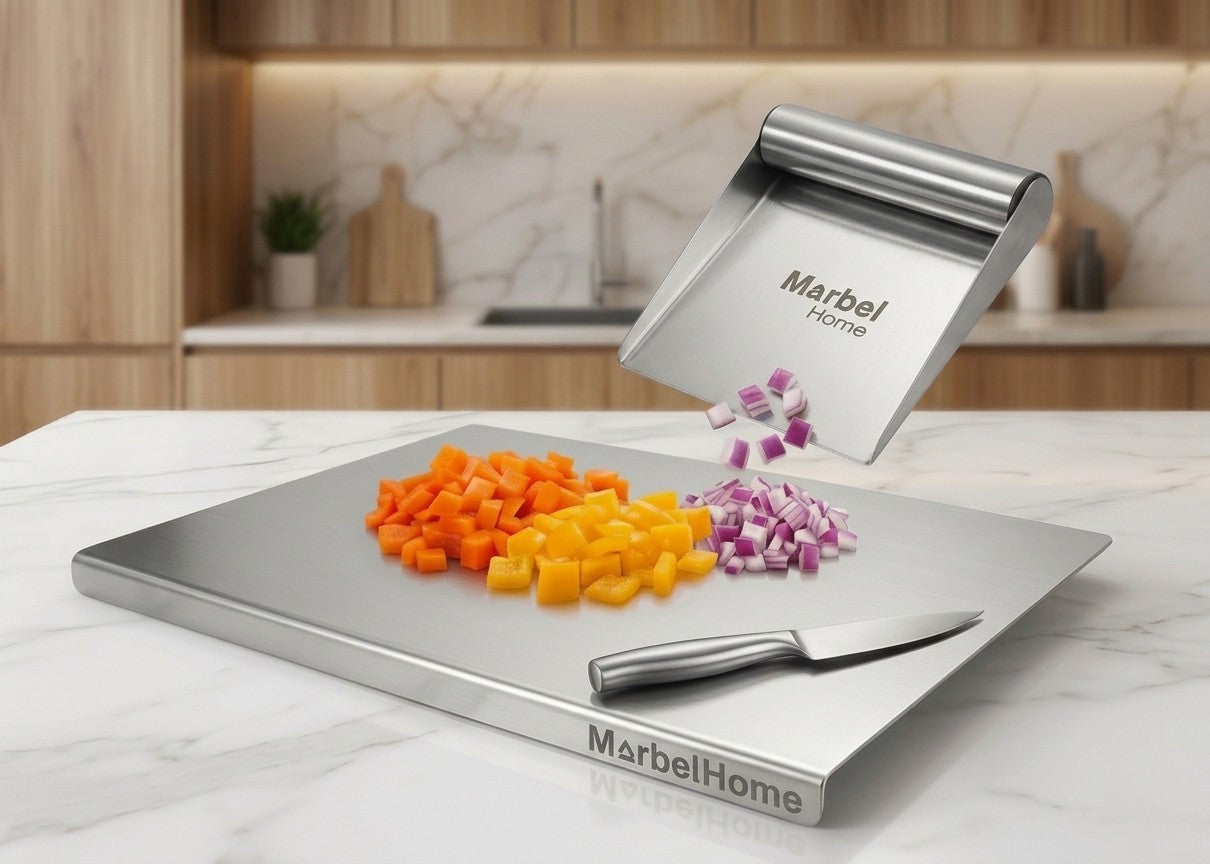 Marbel Board ®  304 Stainless Steel Cutting Board +Free Picker